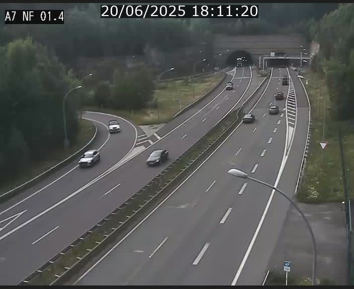 Caméra autoroute Luxembourg A7 - Echangeur Waldhaff - direction Tunnel Stafelter