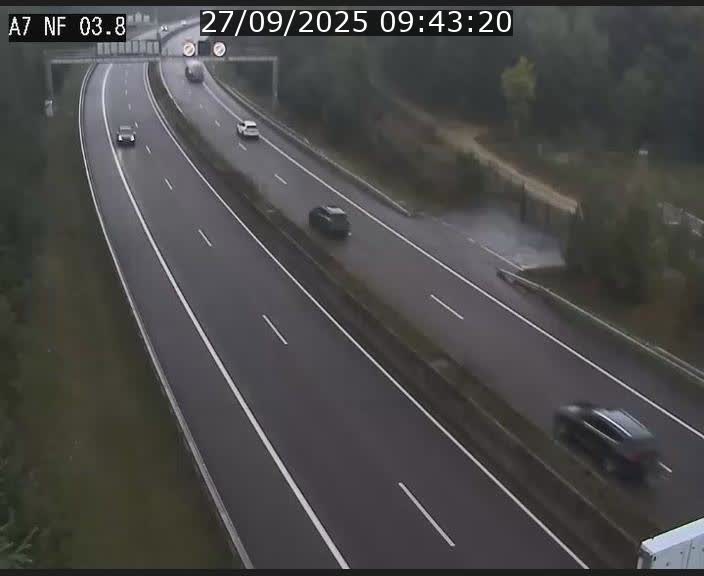 Webcam autoroute A7 au Luxembourg à la sortie du Tunnel Stafelter vers le Nord