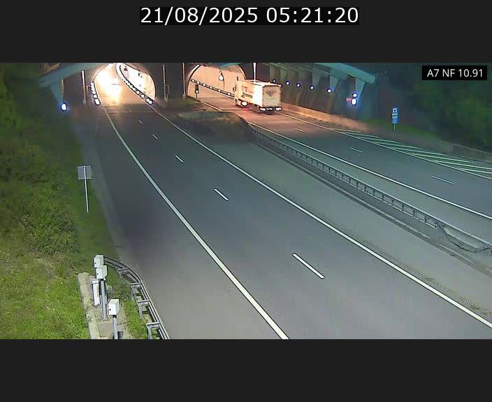 Caméra trafic Luxembourg - A7, Tunnel Gousselerbierg, entrée sud, direction Mersch