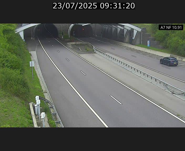 Caméra trafic Luxembourg - A7, Tunnel Gousselerbierg, entrée sud, direction Mersch