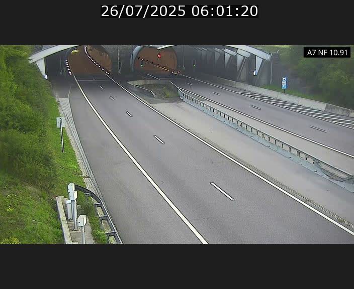 Caméra trafic Luxembourg - A7, Tunnel Gousselerbierg, entrée sud, direction Mersch