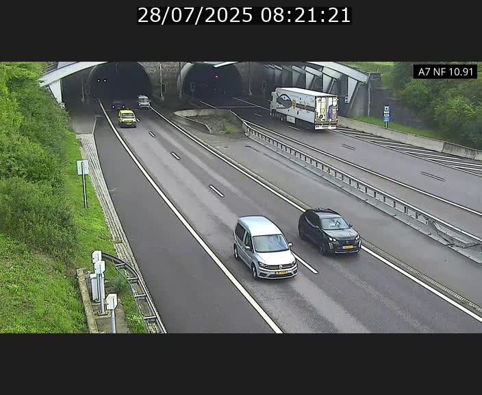 Caméra trafic Luxembourg - A7, Tunnel Gousselerbierg, entrée sud, direction Mersch