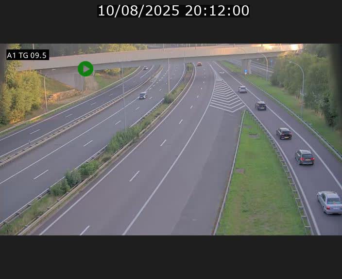 Traffic live webcam Luxembourg Jonction Grünewald - A1 direction Luxembourg-ville - BK 9.5
