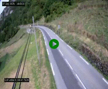 Webcam dans les Pyrénées Atlantique au niveau du col d'Urdos et du fort du Pourtalet sur la N134, en direction du Col et du tunnel du Somport, à 765 mètres d'altitude