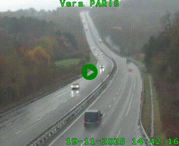 Caméra routière sur l'autoroute A20 à Bessines-sur-Gartempe. Vue orientée vers Paris