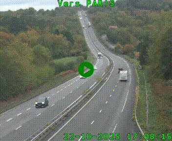 Caméra routière sur l'autoroute A20 à Bessines-sur-Gartempe. Vue orientée vers Paris