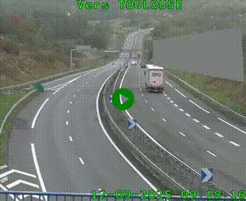 Caméra routière sur l'autoroute A20 à Noailles, en périphérie de Brive-la-Gaillarde. Vue orientée vers Toulouse