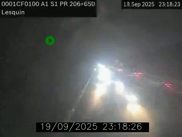 Webcam autoroute A1 à hauteur de Lesquin. Vue orientée vers Lille