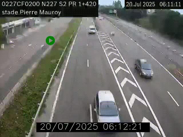 Webcam à hauteur du Stade Pierre Mauroy à Villeneuve d'Ascq sur la N227. Vue orientée vers Mons-en-Baroeul