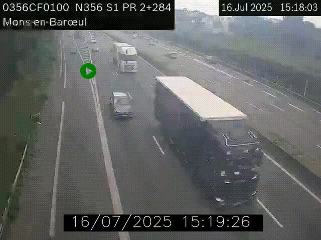Webcam à l'entrée de Lille en direction du périphérique, à proximité de Mons-en-Baroeul sur la N356