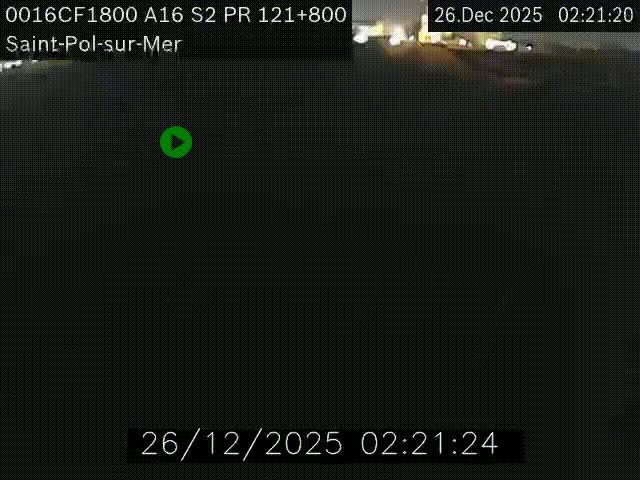Webcam autoroute A16 à proximité de Dunkerque, à hauteur de la sortie Saint-Pol-sur-Mer. Vue orientée vers Calais