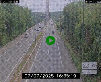 Webcam sur la N165 après le Pont de l'Iroise, à l'entrée de Brest