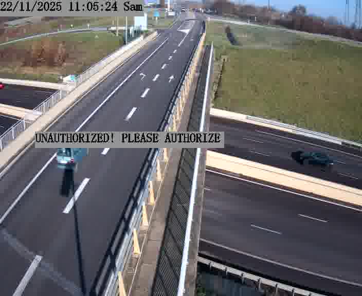 Caméra de trafic sur D1 (France) à Argancy, orientée vers Thionville, permettant d’évaluer fluidité, incidents et densité automobile.