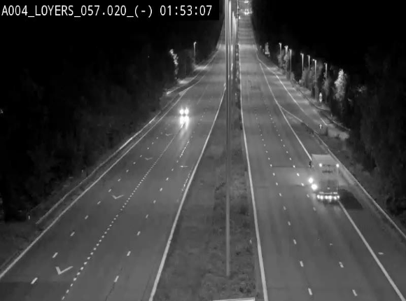 Webcam E411 au niveau du viaduc de Beez à Loyers, entre Champion et Warissoulx. Vue orientée vers Bruxelles