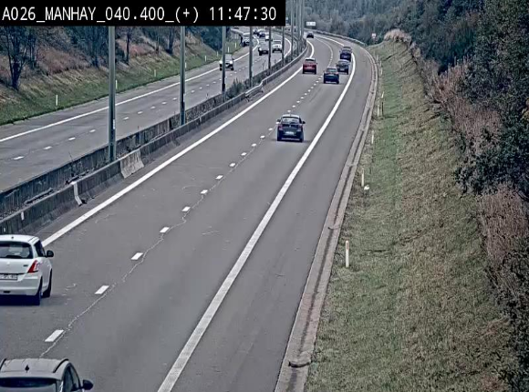 Webcam autoroute A26/E25 à hauteur de Manhay, avant la jonction avec la N651 en direction de Luxembourg - BK 40.4