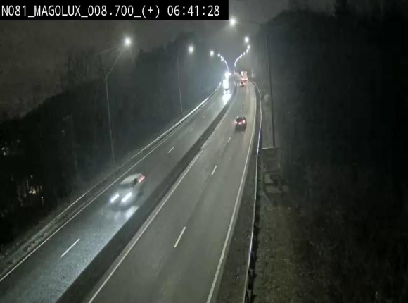 Webcam sur la N81 (E411) à hauteur de la jonction avec la N883. Vue orientée vers Longwy