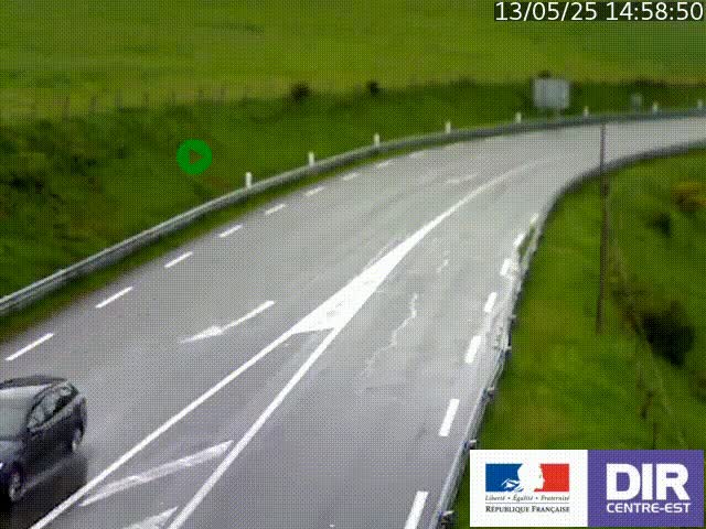 Webcam sur le col Pin Bouchain, vue orientée vers Roanne, en provenance de Lyon sur la nationale 7 (N7)