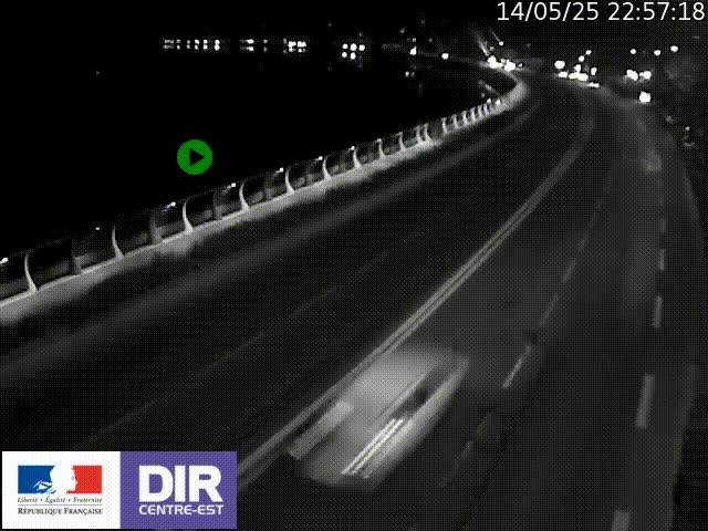 Webcam sur le quai Parjot à Vienne, aux Portes de Lyon, sur la Nationale 7, à la jonction avec le boulevard du Rhône-nord (D1407), caméra orientée vers Lyon