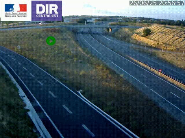 Webcam sur le contournement de Valence, sur la Nationale 7, caméra orientée vers Lyon