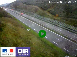 Webcam au niveau du col de Bois Clair à hauteur de Cluny sur la N79. Vue orientée vers Mâcon