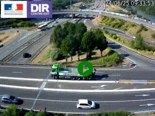 Webcam traffic à Grenoble-sud sur l'autoroute A480. Vue orientée vers l'entrée et la sortie de Grenoble