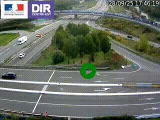 Webcam traffic à Grenoble-sud sur l'autoroute A480. Vue orientée vers l'entrée et la sortie de Grenoble