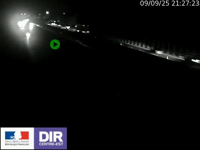 Caméra trafic à la jonction entre l'A46 (Rocade-est de Lyon) et l'A42 à hauteur de Vault-en-Velin en direction de Marseille