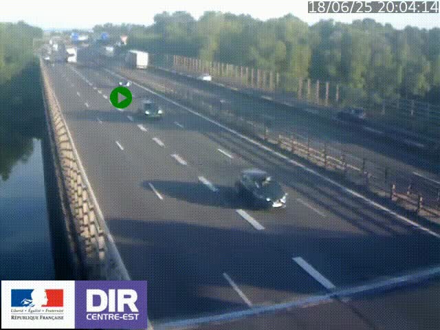 Caméra trafic à la jonction entre l'A46 (Rocade-est de Lyon) et l'A42 à hauteur de Vault-en-Velin en direction de Marseille