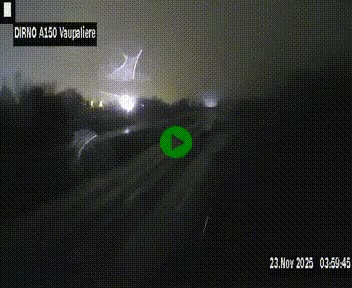 Webcam autoroute A150 à hauteur de La Vaupalière en périphérie de Rouen. Vue orientée vers Rouen
