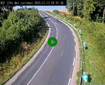 Webcam en haut de la Côte des Carreaux sur la N31 à Avesnes-en-Bray. Vue orientée vers Rouen