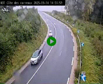 Webcam en haut de la Côte des Carreaux sur la N31 à Avesnes-en-Bray. Vue orientée vers Rouen