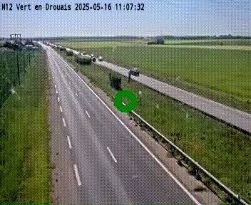 Webcam à hauteur de Vert-en-Drouais sur la N12, en périphérie de Dreux. Vue orientée vers Alençon