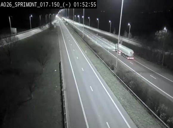 Webcam E25 (A26) à hauteur de Sprimont en direction de Liège et en provenance de Bastogne