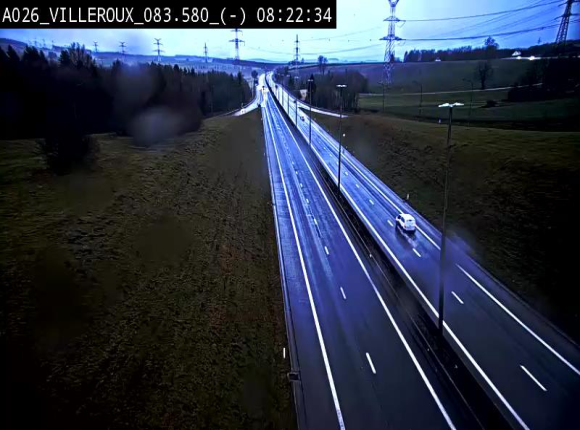 Webcam autoroute A26/E25 à hauteur de Vaux-sur-Sûre, à la jonction avec la N85 en direction de Liège - BK 83.6