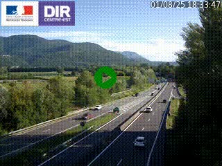 Caméra trafic à Meylan sur la Rocade-Sud de Grenoble en direction d'Aix-en-Provence