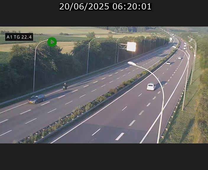 Traffic live webcam Luxembourg Flaxweiler - A1 direction Luxembourg - BK 22.4