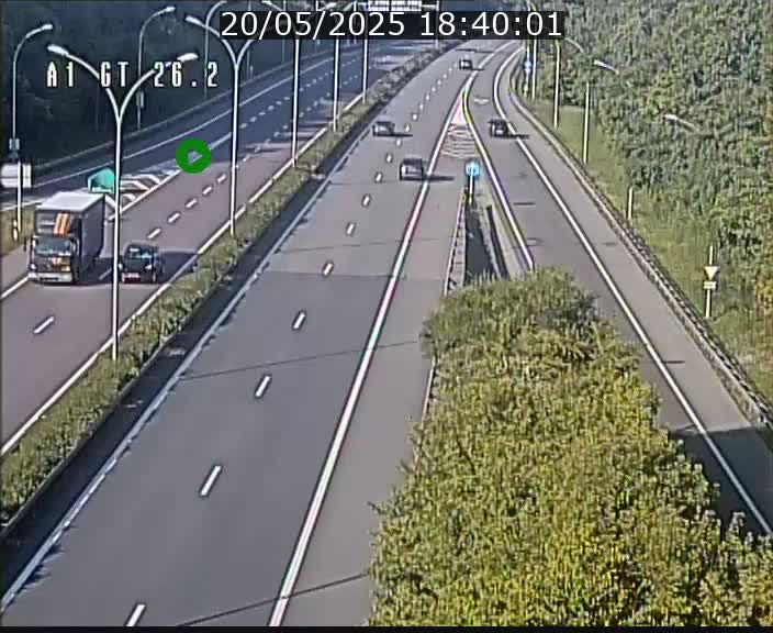 Traffic live webcam Luxembourg Grevenmacher - A1 direction Allemagne - BK 26.2