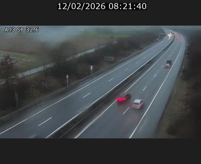Webcam info trafic A13 à hauteur de Mondorf-les-bains. Vue orientée vers Altwies