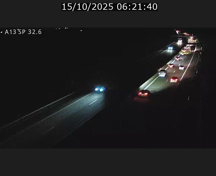 Webcam info trafic A13 à hauteur de Mondorf-les-bains. Vue orientée vers Altwies