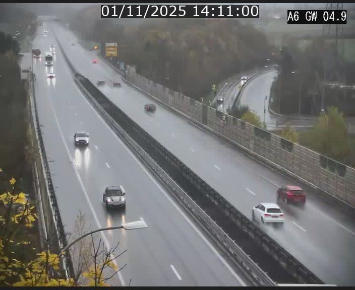 Traffic live webcam Luxembourg Croix de Cessange - A6 - BK 4.9 - direction Belgique