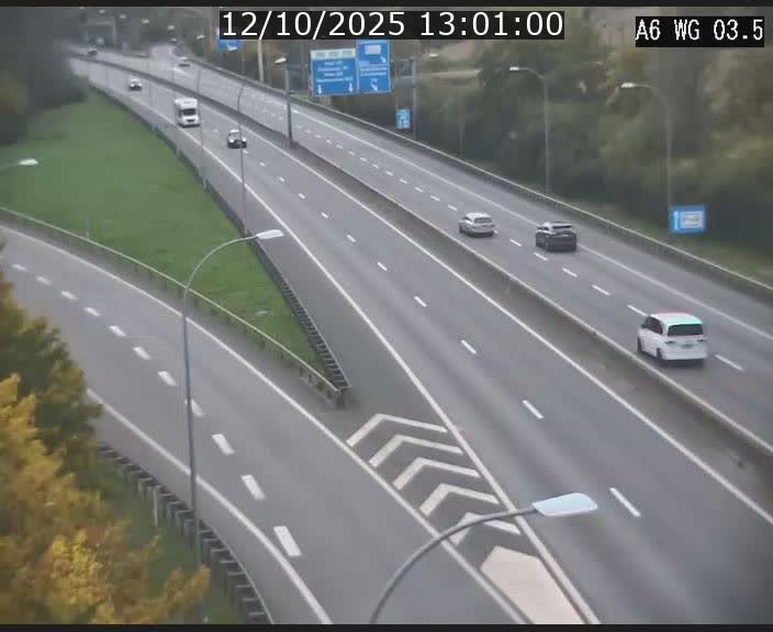 Traffic live webcam Luxembourg - Croix de Cessange - A6 - BK 3.5 - direction France/Allemagne
