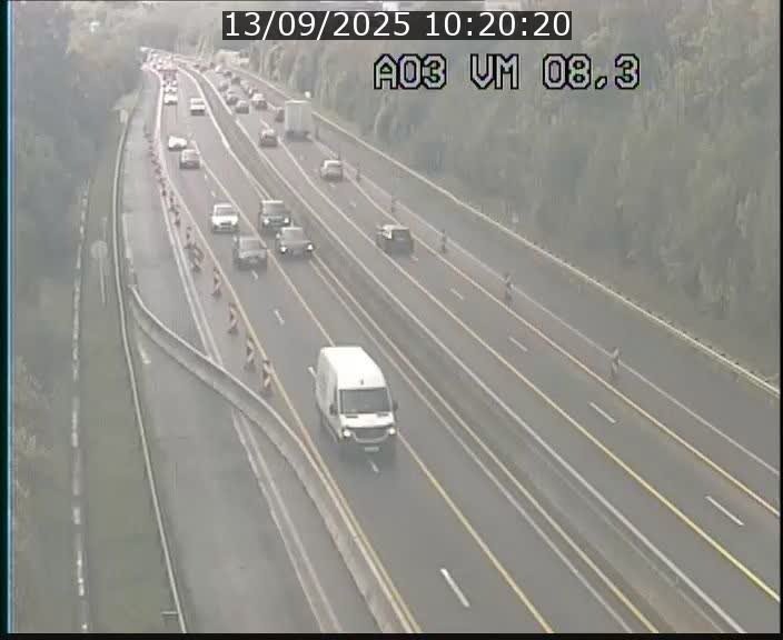 Traffic live webcam Luxembourg Bettembourg - A3 - BK 8.3 - direction France