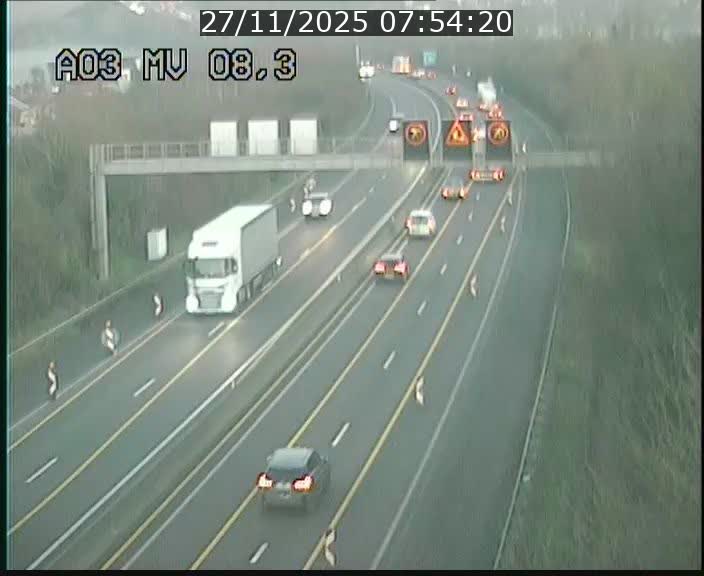 Webcam Autoroute après la Croix de Bettembourg en direction de Luxembourg sur l'A3