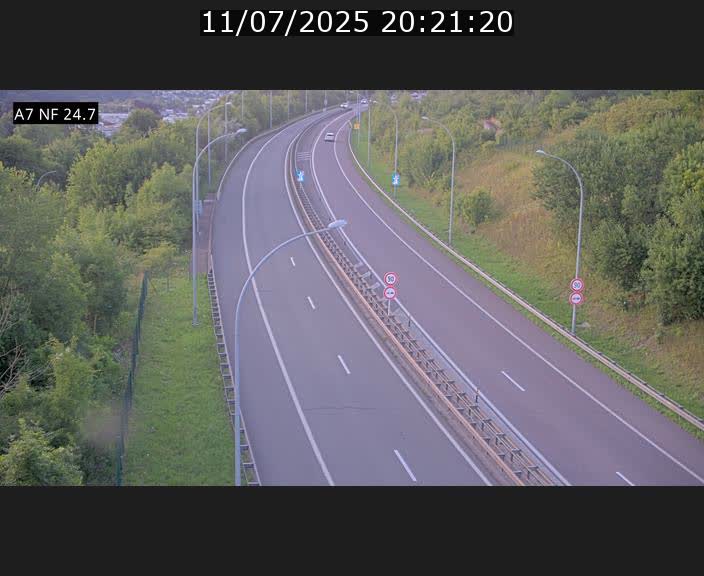 Caméra trafic Luxembourg - A7, Schieren direction Mersch