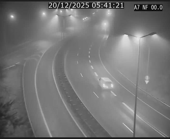 Caméra autoroute Luxembourg A7 - Echangeur A1/A7 Grünewald direction Tunnel Stafelter