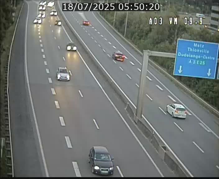Webcam Autoroute à la Croix de Bettembourg - A3 - BK 9.9 - direction France