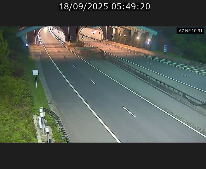 Caméra trafic Luxembourg - A7, Tunnel Gousselerbierg, entrée sud, direction Mersch
