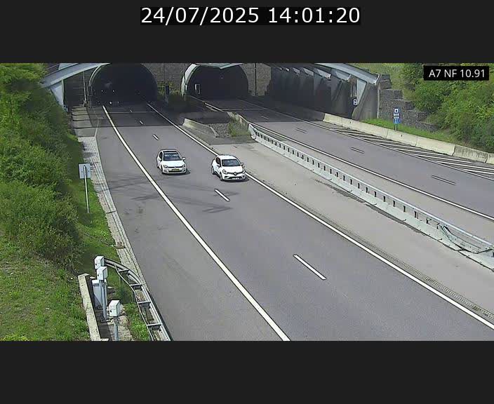 Caméra trafic Luxembourg - A7, Tunnel Gousselerbierg, entrée sud, direction Mersch