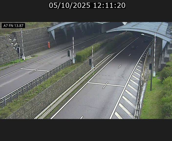 Caméra trafic Luxembourg - A7, Tunnel Gousselerbierg, entrée nord, direction Lorentzweiler