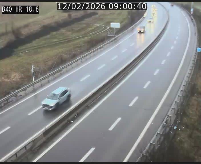 Webcam sur la route de liaison entre Micheville et Esch-Belval à la frontière entre le Luxembourg et la France. Vue orientée vers la Lorraine.
